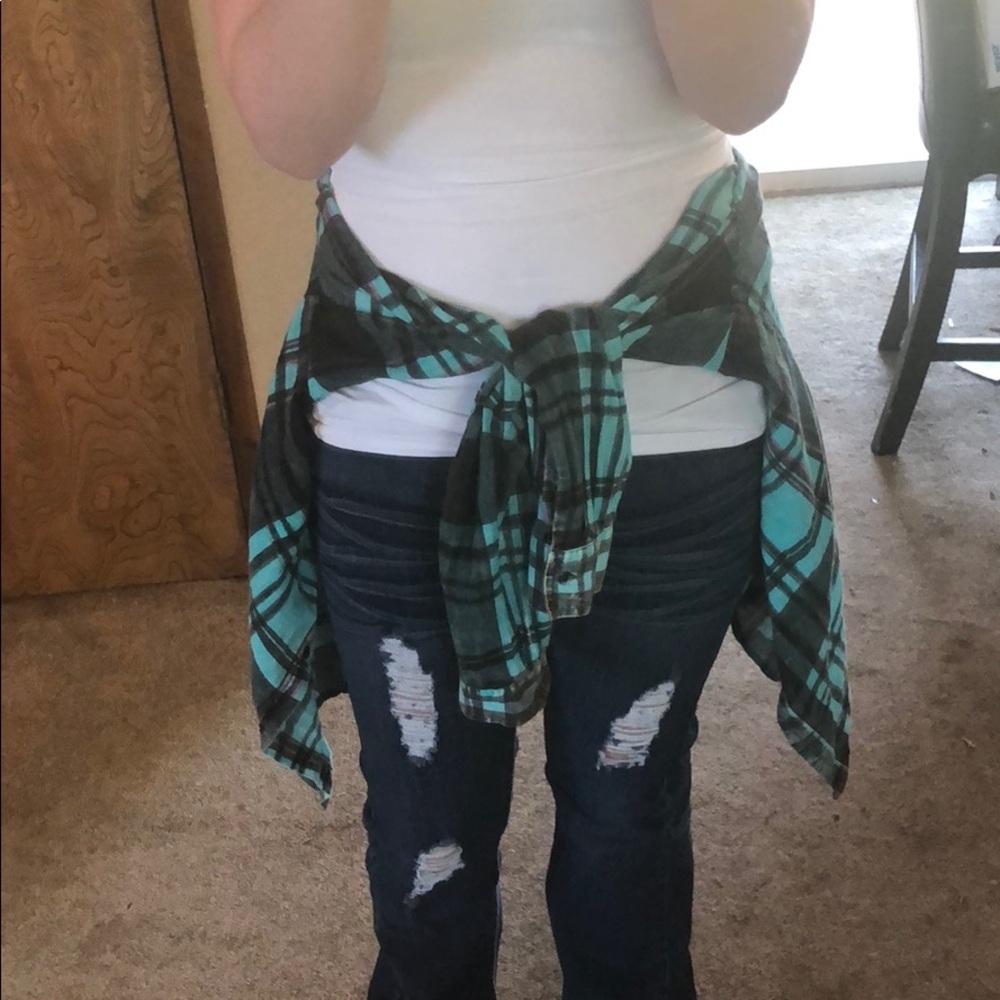 American Eagle Turquoise Flannel